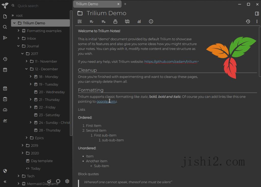 Trilium开源笔记v0.97.1绿色版